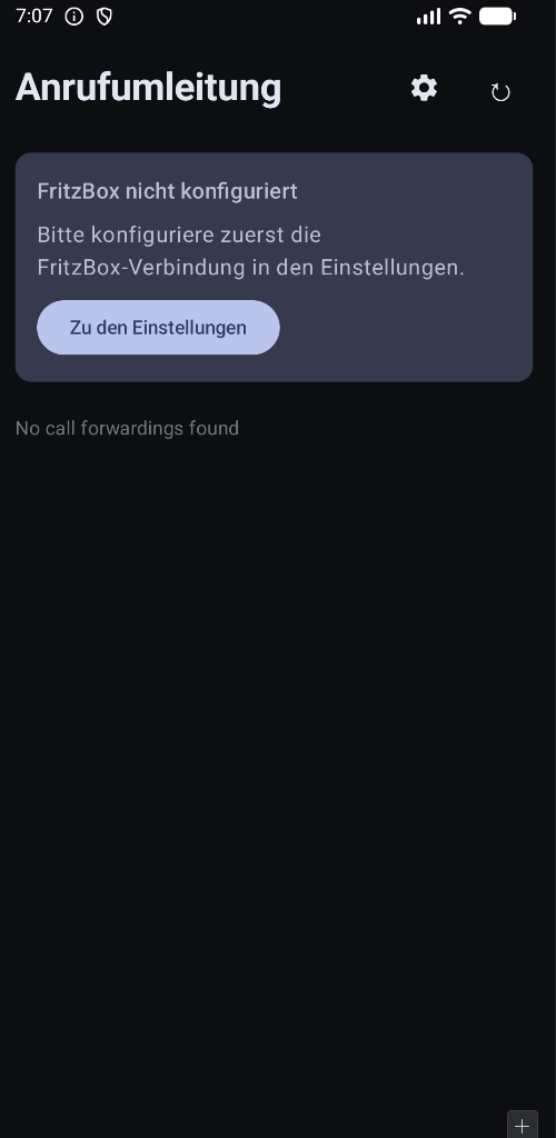 Erster Start der App